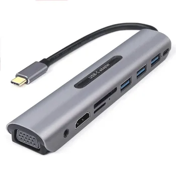 9-In-1 Hub Dock Type-C To VGA HD Audio Multifunction PD SD Slot Adapter Data Transmission Replacement for MacBook
9-In-1 Hub Dock Type-C To VGA HD Audio Multifunction PD SD Slot Adapter Data Transmission Replacement for MacBook