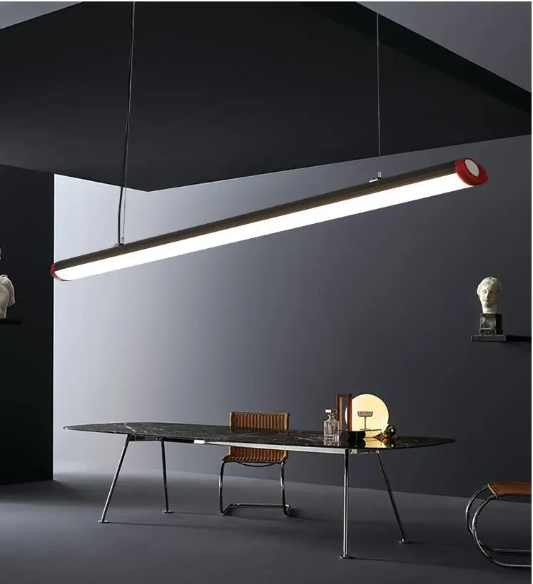 Office chandelier modern led strip lamp studio front desk Internet cafe industrial wind table rectangular lamps | Освещение