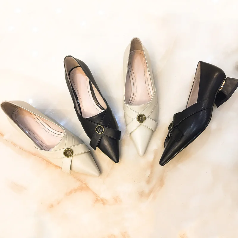 2019 Spring New Style Small Leather Shoes Women's British-Style Slip-on Versatile Semi-high Heeled Shoes Button Online Celebrity
2019 Spring New Style Small Leather Shoes Women's British-Style Slip-on Versatile Semi-high Heeled Shoes Button Online Celebrity