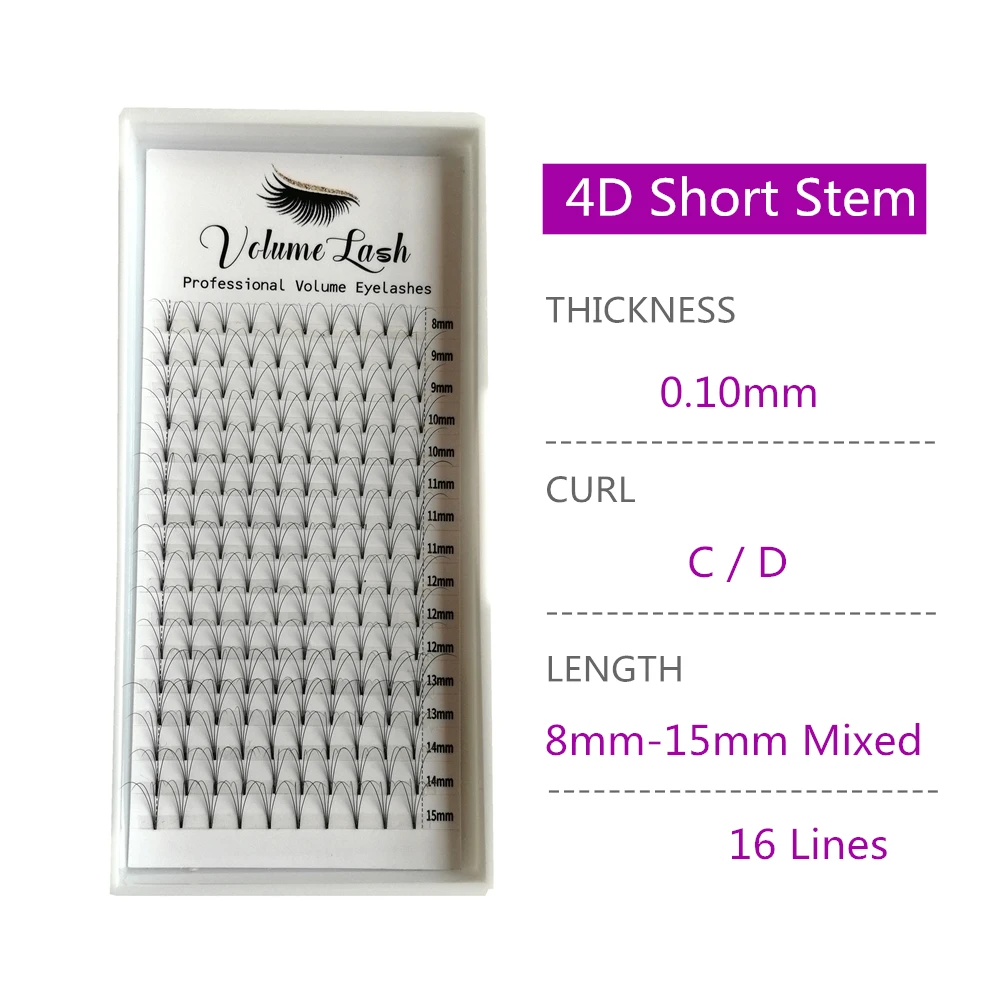 Per Made Short Stem 4D Eyelashes Fans Volume Mink Lashes Beauty Natural 3D Eyelash Extensions 0.10mm Thickness 16 Lines Mixed
Per Made Short Stem 4D Eyelashes Fans Volume Mink Lashes Beauty Natural 3D Eyelash Extensions 0.10mm Thickness 16 Lines Mixed