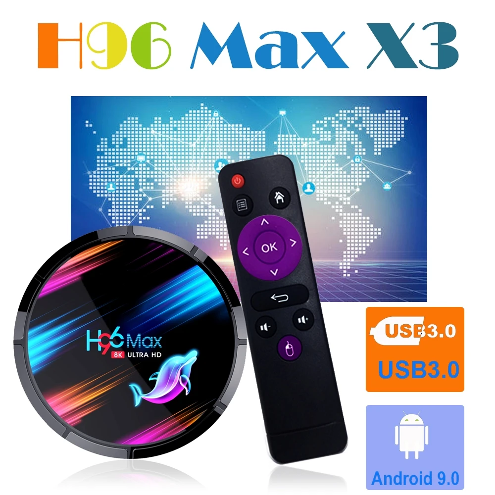 H96 MAX X3 RK3318 4K Smart TV Box Android 9.0 Android TV BOX 4GB RAM 64GB ROM Media Player H96MAX PlayStore Netflix Youtube
H96 MAX X3 RK3318 4K Smart TV Box Android 9.0 Android TV BOX 4GB RAM 64GB ROM Media Player H96MAX PlayStore Netflix Youtube