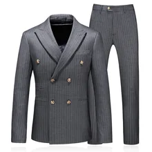 Male Suit 3 Pieces Stripe Classic Blazer Pants Vest Double-Breasted Business Office Wear Men's Clothing Suits For Men Sets 2022
Male Suit 3 Pieces Stripe Classic Blazer Pants Vest Double-Breasted Business Office Wear Men's Clothing Suits For Men Sets 2022