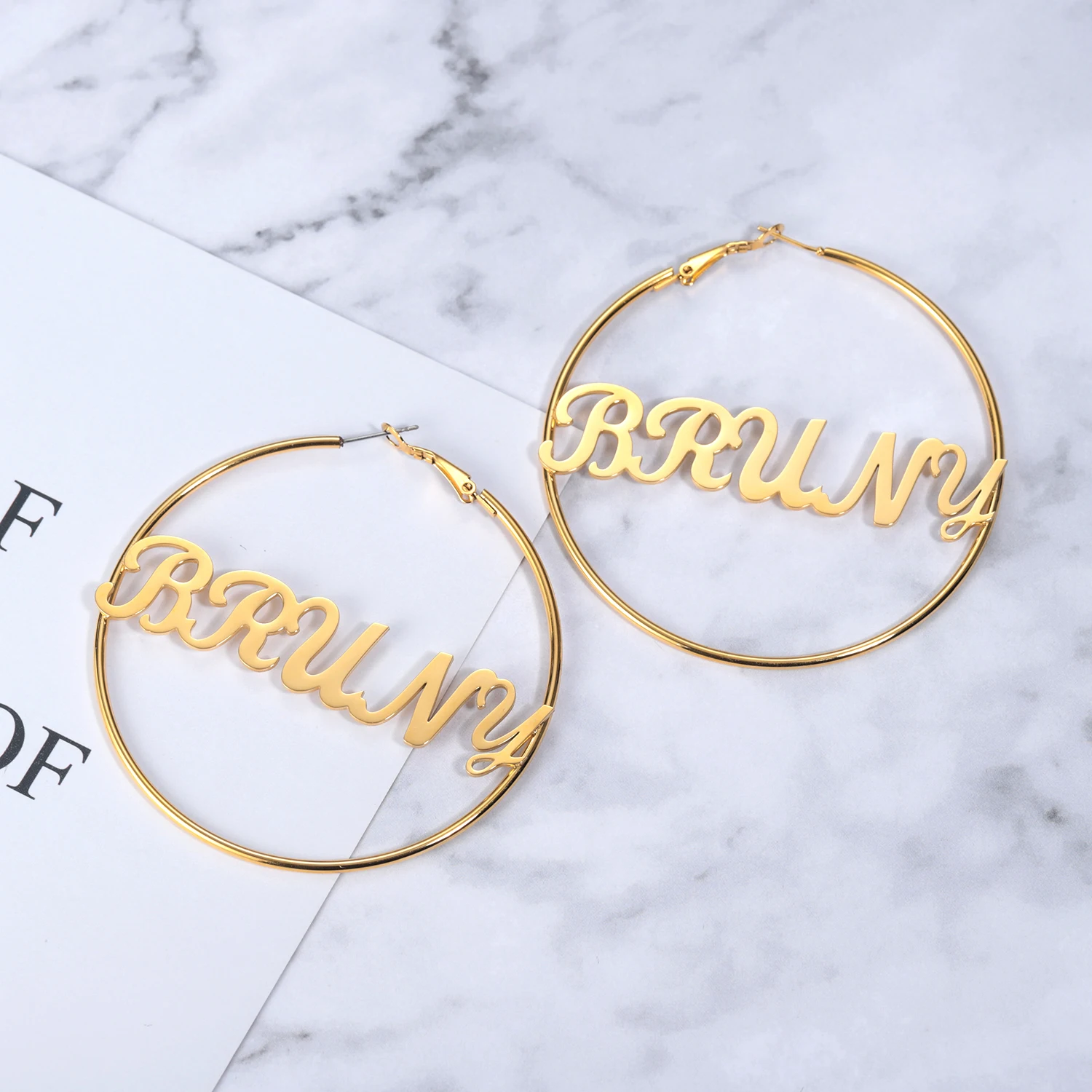 Stainless Steel Name Hoop Earrings For Women Customized Big Hoop Letter Plate Earrings Jewelry Christmas Gifts
Stainless Steel Name Hoop Earrings For Women Customized Big Hoop Letter Plate Earrings Jewelry Christmas Gifts