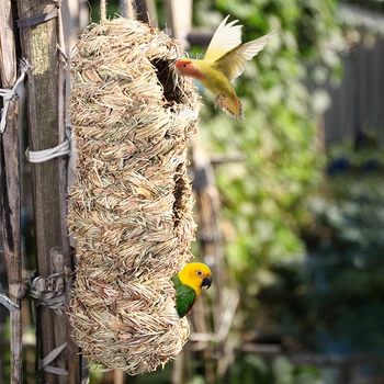 Parrot Nest Hand-woven Birds Nest Natural Environmentally Cages Roosting Small Animals Hut Hanging House Decor
Parrot Nest Hand-woven Birds Nest Natural Environmentally Cages Roosting Small Animals Hut Hanging House Decor