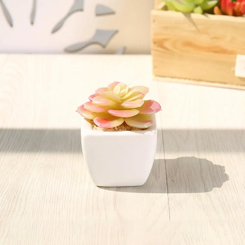 Искусственный цветок растение суккулент керамический горшок Бонсай балкон