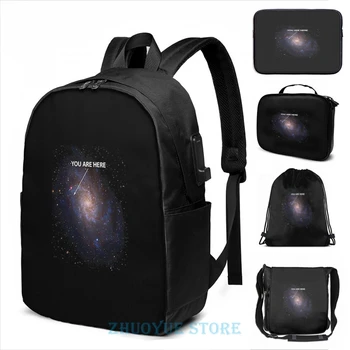 Funny Graphic print You Are Here Universe Galaxy USB Charge Backpack men School bags Women bag Travel laptop bag
Funny Graphic print You Are Here Universe Galaxy USB Charge Backpack men School bags Women bag Travel laptop bag