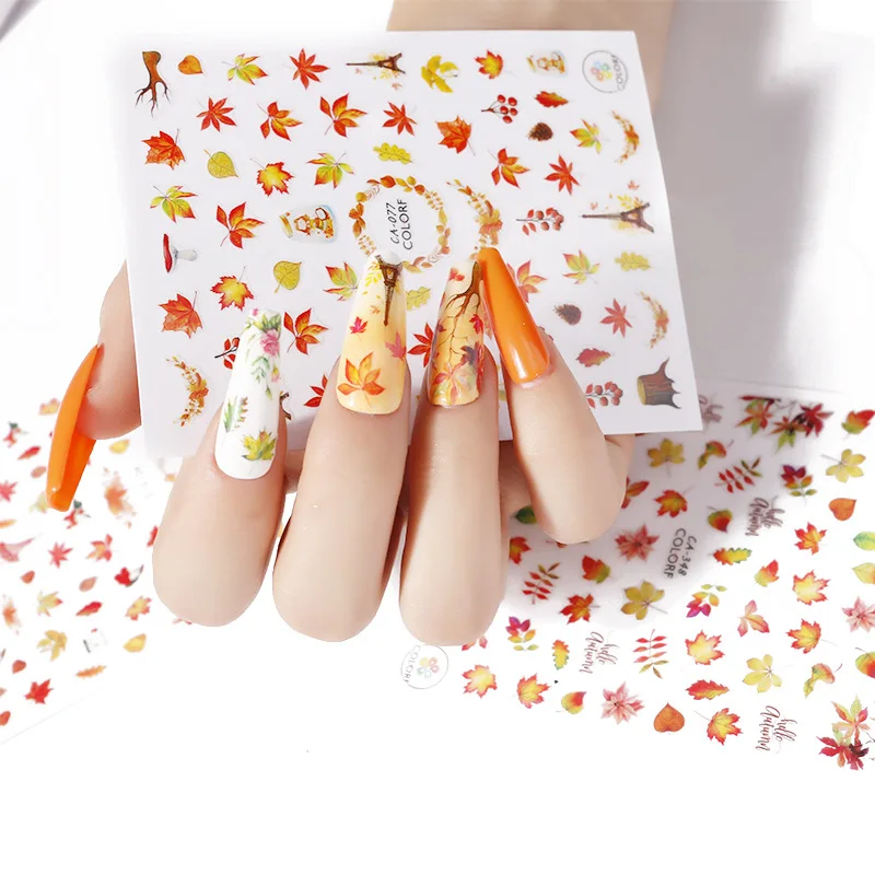 3pcs Nail Art Autumn Maple Leaf Sticker with Adhesive Transfer Printing Butterfly Animal Small Daisy Sun Flower Nail Stickers
3pcs Nail Art Autumn Maple Leaf Sticker with Adhesive Transfer Printing Butterfly Animal Small Daisy Sun Flower Nail Stickers