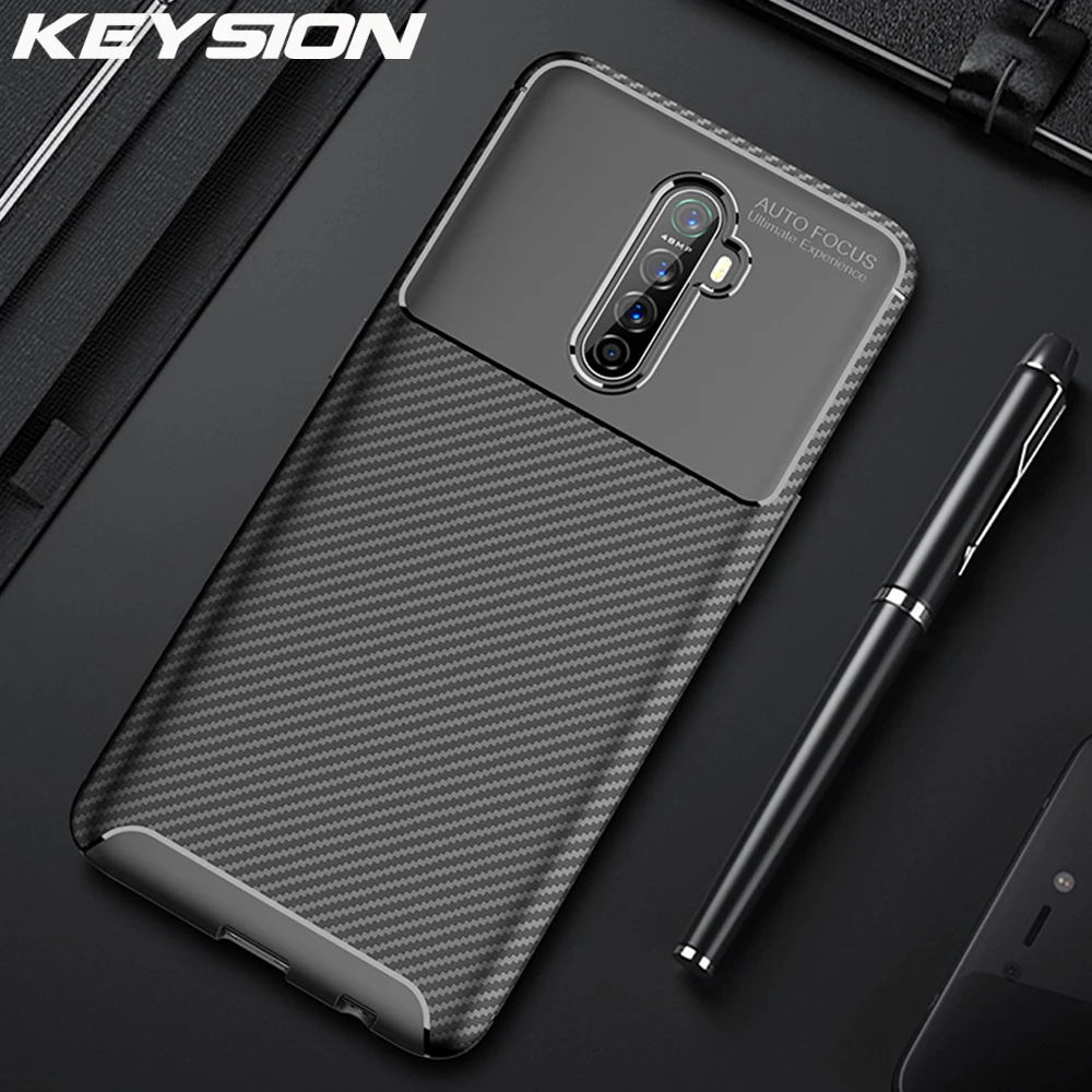 Противоударный чехол KEYSION для Realme X2 Pro XT 5 3 Q C2 силиконовый из углеродного волокна