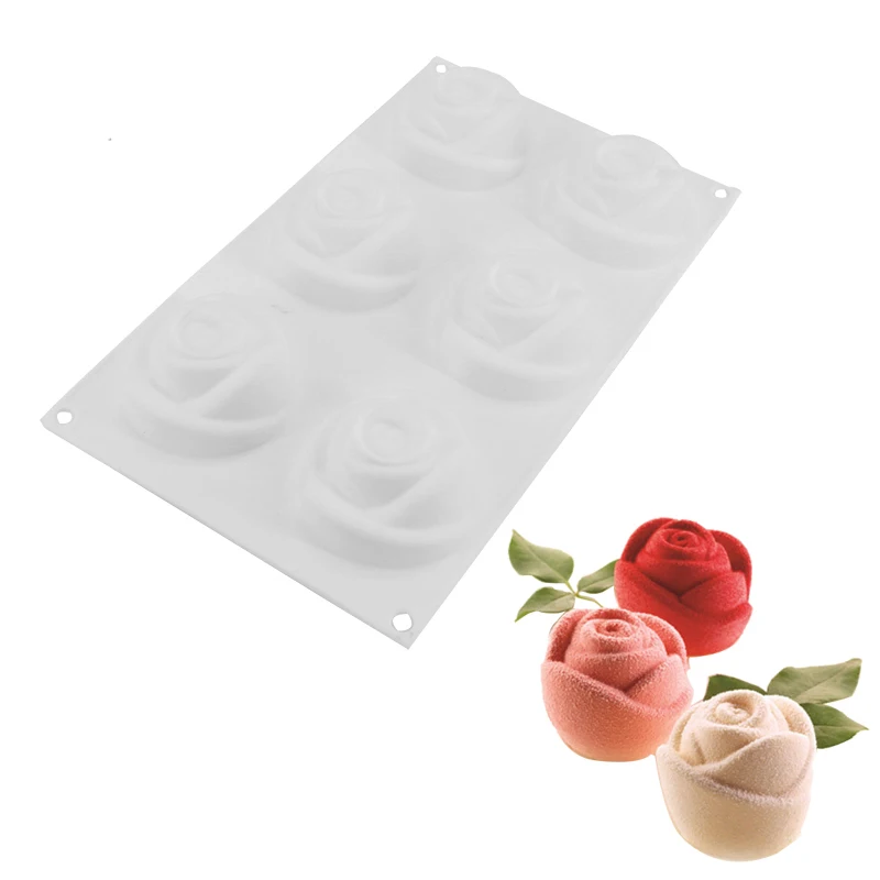 3D Silicone Rose Shape 6 Cavity Cake Mould Dessert Baking Tools For Cakes Chocolates Pastry Kitchen Bakeware Supplies
3D Silicone Rose Shape 6 Cavity Cake Mould Dessert Baking Tools For Cakes Chocolates Pastry Kitchen Bakeware Supplies
