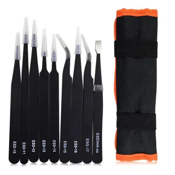 9PCS ESD Stainless Steel Tweezers Kit Precision Anti-static Maintenance Tools for Electronics Jewelry Phone Repairing
9PCS ESD Stainless Steel Tweezers Kit Precision Anti-static Maintenance Tools for Electronics Jewelry Phone Repairing