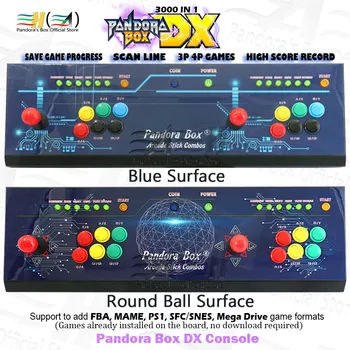 

Pandora Box DX 3000 in 1 arcade console Game progress save High score record support fba mame ps1 SFC/SNES MD have 3P 4P game 3D