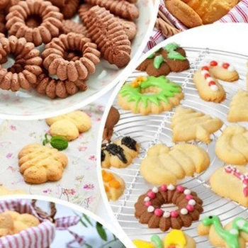 Baking Tools Manual Biscuit Cookie Press Stamps Set Cake Decorating Kitchen Tool Maker with 20 Cookie Flower Pattern Piece Molds
Baking Tools Manual Biscuit Cookie Press Stamps Set Cake Decorating Kitchen Tool Maker with 20 Cookie Flower Pattern Piece Molds