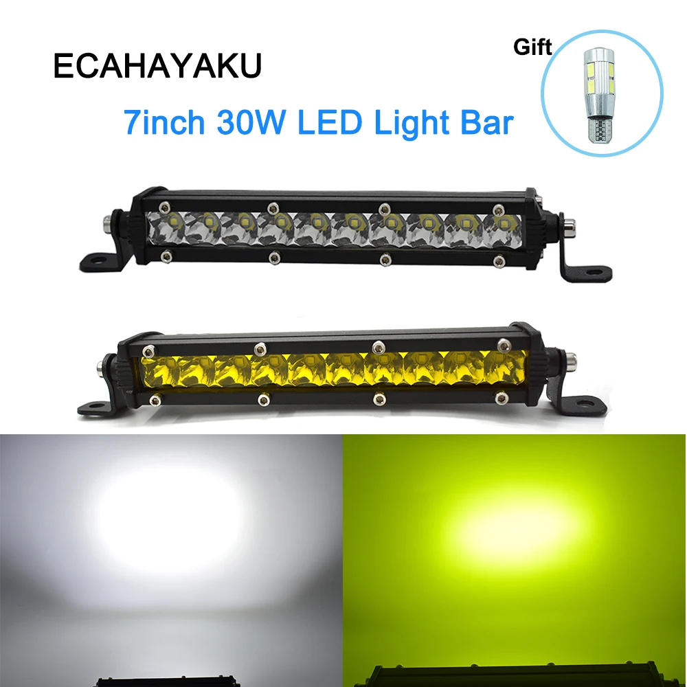 ECAHAYAKU 1x single row 7 inch led light bar 30w led driving work light spot fog lamp for offroad ATV Truck SUV 4x4 4WD jeep UTV
ECAHAYAKU 1x single row 7 inch led light bar 30w led driving work light spot fog lamp for offroad ATV Truck SUV 4x4 4WD jeep UTV