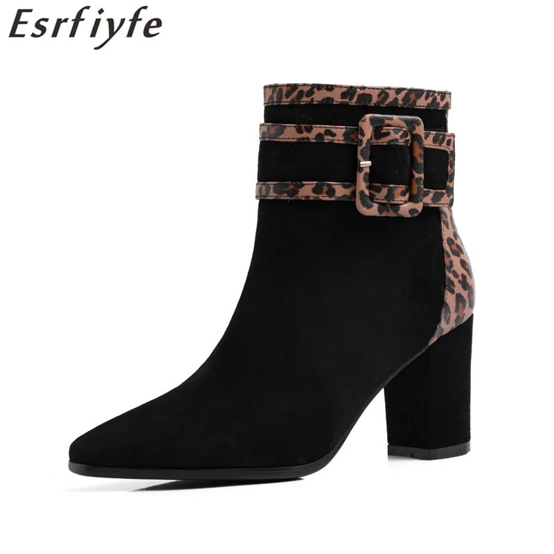 ESRFIYFE 2020 New Spring Autumn Women Ankle Boots Fashion High Heels Square Toe Shoes Woman Sexy Leopard Flock Ladies Short Boot
ESRFIYFE 2020 New Spring Autumn Women Ankle Boots Fashion High Heels Square Toe Shoes Woman Sexy Leopard Flock Ladies Short Boot