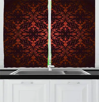 Salmon Black Victorian Kitchen Curtains Medieval Flowers Leaves Ombre Design Image Artwork Print for Kitchen Cafe Decor
Salmon Black Victorian Kitchen Curtains Medieval Flowers Leaves Ombre Design Image Artwork Print for Kitchen Cafe Decor