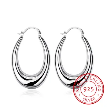 Circle Smooth U Shape Big Hoop Earrings for Women 925 Silver Identify Oval Earrings European Brand Fashion Gift Jewelry
Circle Smooth U Shape Big Hoop Earrings for Women 925 Silver Identify Oval Earrings European Brand Fashion Gift Jewelry