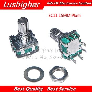 5PCS EC11 15mm Plum Hle Rotary Encoder Coding Switch Digital Potentiometer With Switch 5 Pin DIY
5PCS EC11 15mm Plum Hle Rotary Encoder Coding Switch Digital Potentiometer With Switch 5 Pin DIY