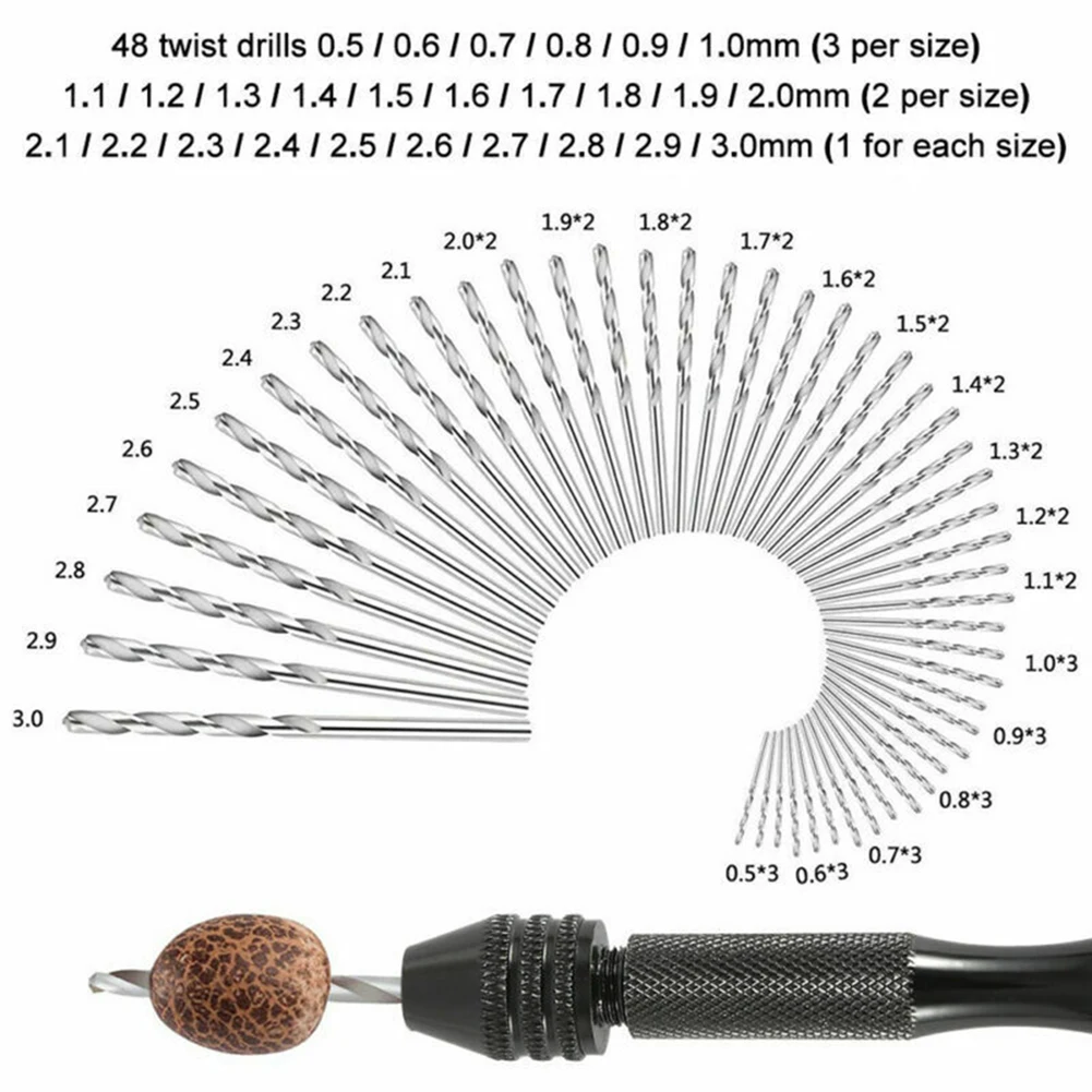 48+1pcs Set Hand Drill Spiral Drill Set For Wood Modeling Jewelry Craft Drill Adjustable Hand Push Drill Chuck Pin Vise Bits
48+1pcs Set Hand Drill Spiral Drill Set For Wood Modeling Jewelry Craft Drill Adjustable Hand Push Drill Chuck Pin Vise Bits