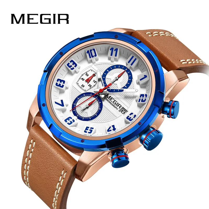 

Megir Watches Men Luxury Brand Quartz Watch Fashion Chronograph Watch Reloj Hombre Sport Clock Male Hour Relogio Masculino