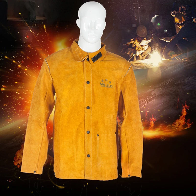 FR Cowhide Welder Clothing Fire Proof Pants Brown Cow Leather Apron Coverall Flame Retardant Cow Split Leather Welding Jacket
FR Cowhide Welder Clothing Fire Proof Pants Brown Cow Leather Apron Coverall Flame Retardant Cow Split Leather Welding Jacket