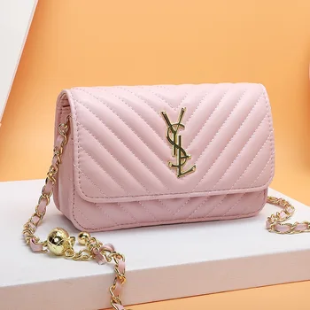 Women's one-shoulder oblique V-block solid-color flip-top metal English text chain with leather square stiletto women's handbag
Women's one-shoulder oblique V-block solid-color flip-top metal English text chain with leather square stiletto women's handbag