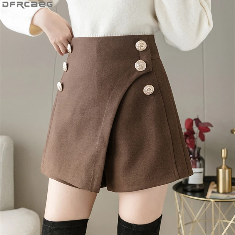 Elegant A-Line High Waist Skirt Shorts Women Fashion Korean Style Wool Winter Shorts Skirts Double Breasted Wide Leg Short Mujer
Elegant A-Line High Waist Skirt Shorts Women Fashion Korean Style Wool Winter Shorts Skirts Double Breasted Wide Leg Short Mujer