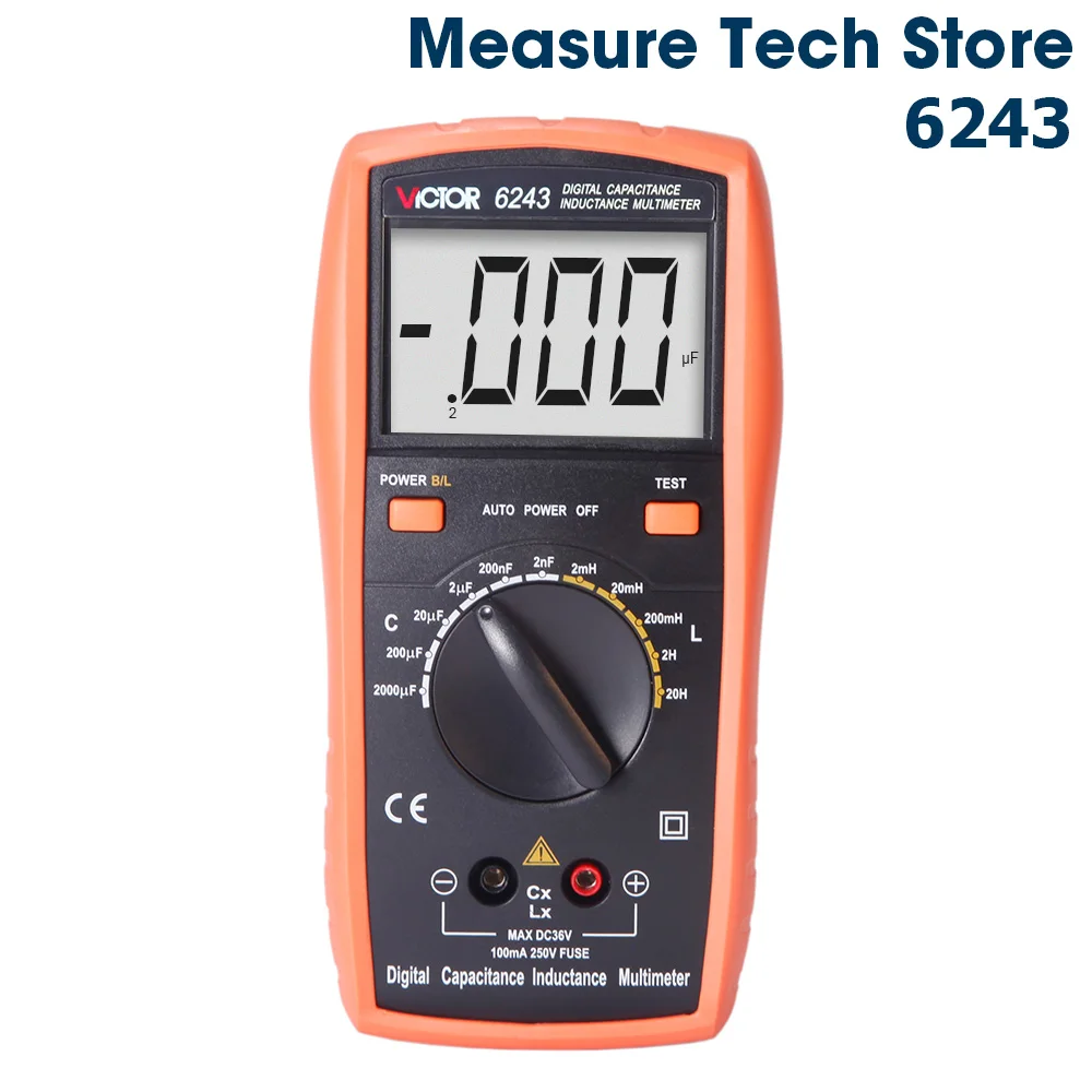 VC6243 Digital LCR Tester Inductance CAPACITANCE LCR Meter Digital Multimeter Resistance Meter (Victor)
VC6243 Digital LCR Tester Inductance CAPACITANCE LCR Meter Digital Multimeter Resistance Meter (Victor)
