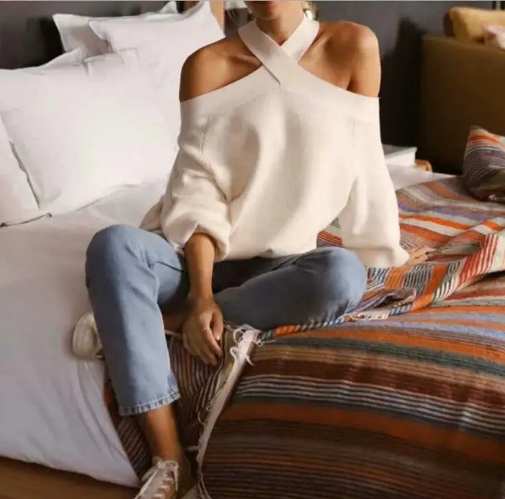 New 2020 new women fashion cross strap off shoulder sweater ladies basic knitted casual slim high street sweaters chic tops sexy
New 2020 new women fashion cross strap off shoulder sweater ladies basic knitted casual slim high street sweaters chic tops sexy