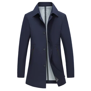 Coat Men Casual Autumn Spring Trench Coat Solid Men's Windbreaker Turn-down Collar Jacket Black Navy Blue Gray Long Jacket Men
Coat Men Casual Autumn Spring Trench Coat Solid Men's Windbreaker Turn-down Collar Jacket Black Navy Blue Gray Long Jacket Men