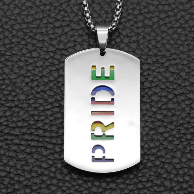 Ожерелья pride для геев мужские и женские ожерелья с двойной табличкой подвесками