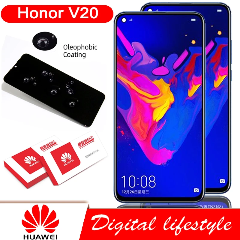 Оригинальный сменный дисплей 6 4 дюйма для Huawei Honor View 20 ЖК-дисплей V20 сенсорный