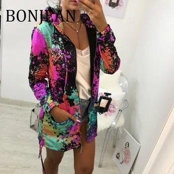 BONJEAN Women Print Bomber Jacket Casual Windbreaker Thin Slim Overcoat Spring Autumn Female Hooded Coats and Outerwear BJ1850
BONJEAN Women Print Bomber Jacket Casual Windbreaker Thin Slim Overcoat Spring Autumn Female Hooded Coats and Outerwear BJ1850