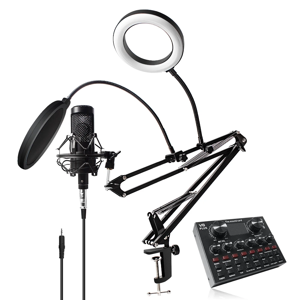 2020 Condenser E22 Microphone with 6 Inch Ring Light New V8 Sound Card Xlr Microfone Table Broadcast Mic for Streaming Youtube
2020 Condenser E22 Microphone with 6 Inch Ring Light New V8 Sound Card Xlr Microfone Table Broadcast Mic for Streaming Youtube