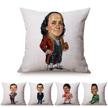 Celebrity World Famous Character Funny Comic Art Decorative Pillow Case Franklin Obama Pacquiao Mr Bean Portrait Cushion Cover
Celebrity World Famous Character Funny Comic Art Decorative Pillow Case Franklin Obama Pacquiao Mr Bean Portrait Cushion Cover