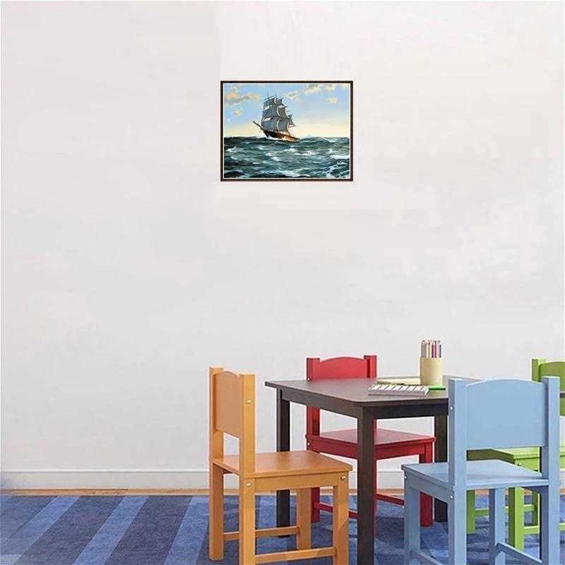 Peinture diamant bateau, broderie 5D, point de croix, rond, carré, mosaïque, manuel, Art, cadeau, décoration de maison, bricolage Peinture diamant bateau, broderie 5D, point de croix, rond, carré, mosaïque, manuel, Art, cadeau, décoration de maison, bricolage