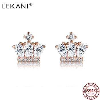 LEKANI Genuine 925 Silver Stud Earrings For Women Crown Lovely Zircon Earring Female Engagement Wedding Romantic Fashion Jewelry
LEKANI Genuine 925 Silver Stud Earrings For Women Crown Lovely Zircon Earring Female Engagement Wedding Romantic Fashion Jewelry
