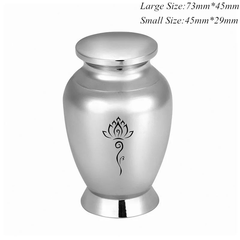 

73mm/45mm Height Lotus Cremation Urn for Human or Pet Ashes Custom Engrave Stainless Steel Funeral Ashes Urn Display Urns