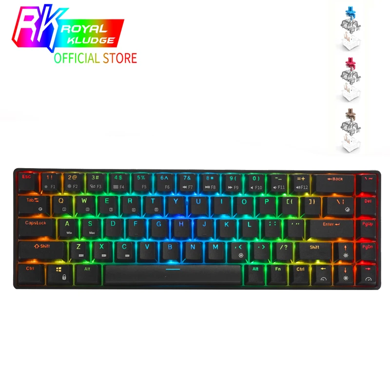 RK68 65% Bluetooth Wireless/Wired USB Gaming Mechanical Keyboard with Gateron Blue Switch/LED Backlit Compact 68 Key Keyboard
RK68 65% Bluetooth Wireless/Wired USB Gaming Mechanical Keyboard with Gateron Blue Switch/LED Backlit Compact 68 Key Keyboard
