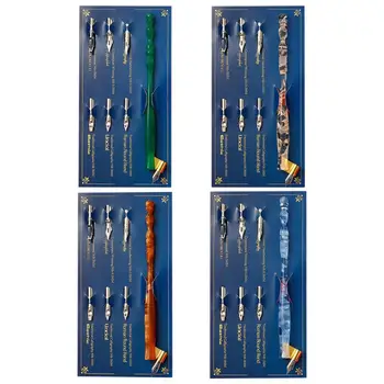 Retro Manga Calligraphy Dip Pen Holder + 6 Nibs for Lettering Skiching Drawing
Retro Manga Calligraphy Dip Pen Holder + 6 Nibs for Lettering Skiching Drawing