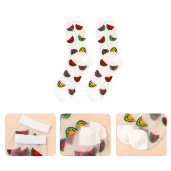 Korean Style Women Transparent Crew Socks Cute Fruits Avocado Jacquard Glass Fiber Harajuku Skateboard Tube Hosiery
Korean Style Women Transparent Crew Socks Cute Fruits Avocado Jacquard Glass Fiber Harajuku Skateboard Tube Hosiery