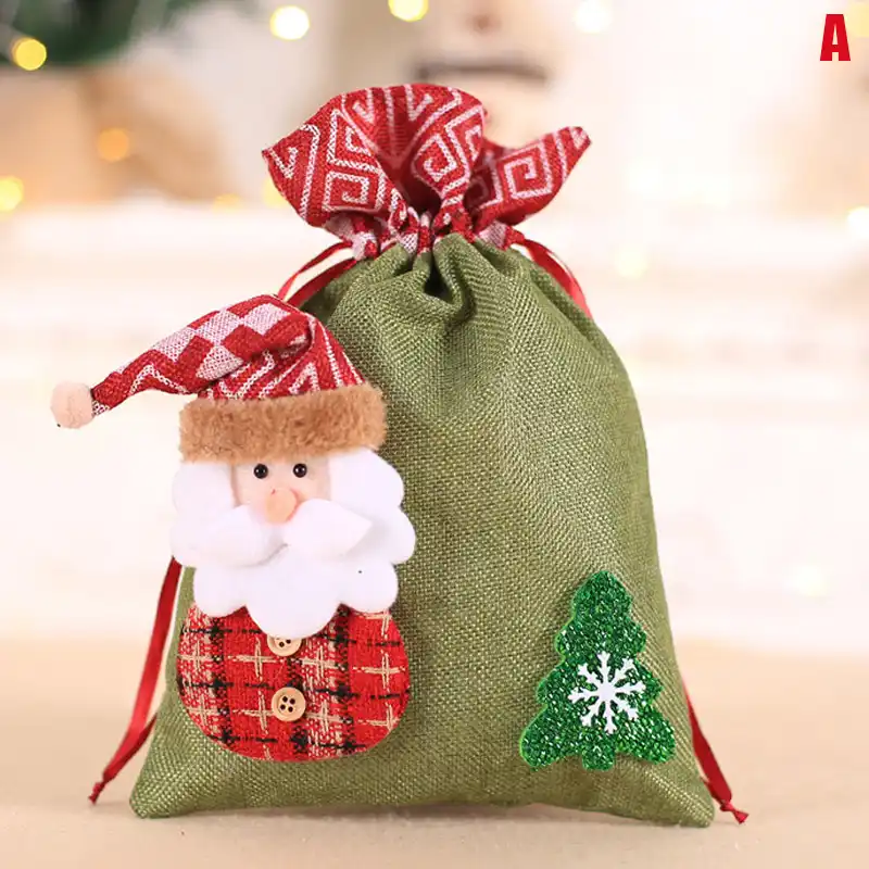 burlap package for children candy cookie bag christmas gifts bag