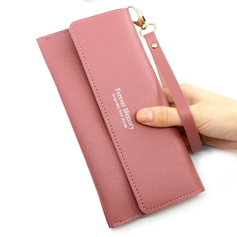 Fashion new women's long wallet pure color simple wallet purse clutch bag women's long bag card bag 
Fashion new women's long wallet pure color simple wallet purse clutch bag women's long bag card bag