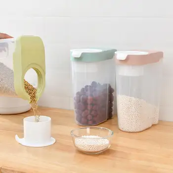 1PCs Transparent Plastic Food Sealed Jar Grain Nut Storage Container Organizer with Scale Kitchen Household Rice Storage Boxes
1PCs Transparent Plastic Food Sealed Jar Grain Nut Storage Container Organizer with Scale Kitchen Household Rice Storage Boxes