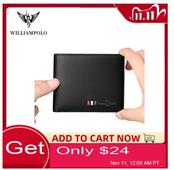 WILLIAMPOLO Men Wallet Genuine Leather Slim Thin Small Casual Purse Fashion Standard Luxury Brand High Quality Bifold Purse
WILLIAMPOLO Men Wallet Genuine Leather Slim Thin Small Casual Purse Fashion Standard Luxury Brand High Quality Bifold Purse