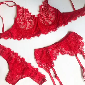 ADULOTY Women Floral Lace Garter Sexy Lingerie Set Intimates Underwire Transparent Bra And Thongs Eyelash Mesh Underwear Set 
ADULOTY Women Floral Lace Garter Sexy Lingerie Set Intimates Underwire Transparent Bra And Thongs Eyelash Mesh Underwear Set