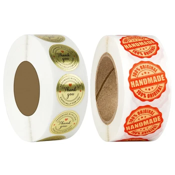 1 Inch Round Gold Foil Handmade with Love and Thank You Stickers / 500 Labels Per Roll & 500Pcs Round "Handmade 100% Original" S
1 Inch Round Gold Foil Handmade with Love and Thank You Stickers / 500 Labels Per Roll & 500Pcs Round "Handmade 100% Original" S