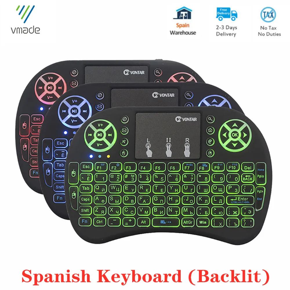 i8 Mini Wireless Backlit Keyboard Spanish Version 2.4Ghz Air Mouse Touchpad For Smart Anroid TV Box Mini laptop Ship From Spain
i8 Mini Wireless Backlit Keyboard Spanish Version 2.4Ghz Air Mouse Touchpad For Smart Anroid TV Box Mini laptop Ship From Spain