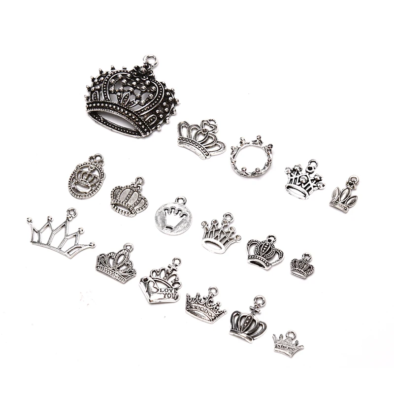 17Pcs Crown Charms Antique Silver Color Princess Crown Charms Pendants For Bracelets Imperial Crown Charms Diy Making Jewelry
17Pcs Crown Charms Antique Silver Color Princess Crown Charms Pendants For Bracelets Imperial Crown Charms Diy Making Jewelry