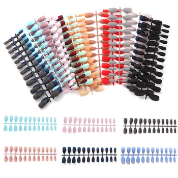 24 Pcs Matte False Nails Popular Designs Glue On Long Tip Patch Pure Color Nail Chip Extensions Artificial Nail Art Accessories
24 Pcs Matte False Nails Popular Designs Glue On Long Tip Patch Pure Color Nail Chip Extensions Artificial Nail Art Accessories