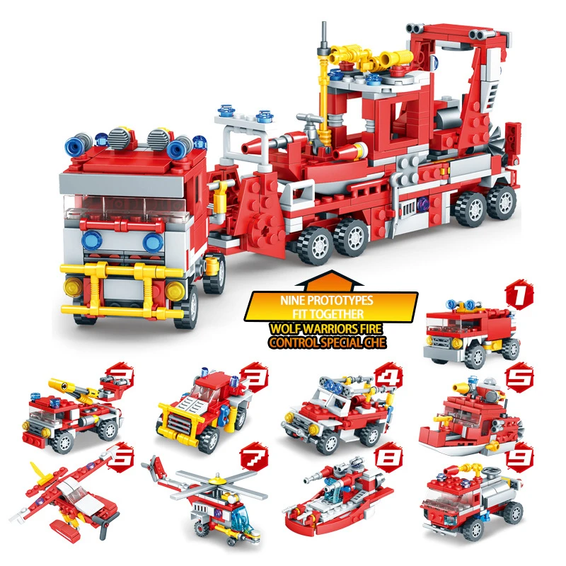 City Firefighter Figure Building Blocks Fire Rescue Command Vehicle Water Tanker 9 in 1 Education DIY Toy For Children
City Firefighter Figure Building Blocks Fire Rescue Command Vehicle Water Tanker 9 in 1 Education DIY Toy For Children